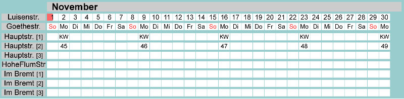 Belegungsplan November 2026