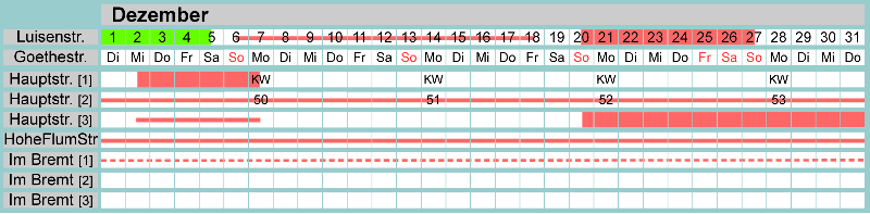 Belegungsplan Dezember 2026