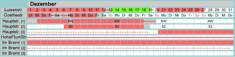 Belegungsplan Dezember 2026