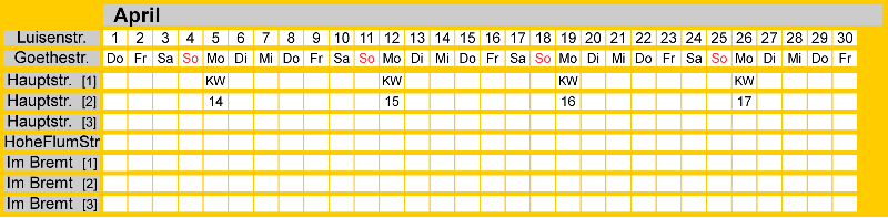 Belegungsplan April 2027