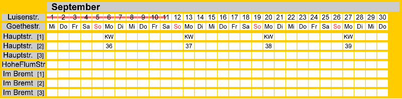 Belegungsplan September 2027